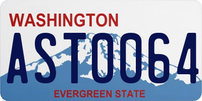 WA license plate AST0064