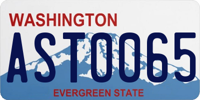WA license plate AST0065