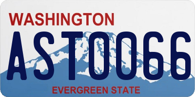 WA license plate AST0066