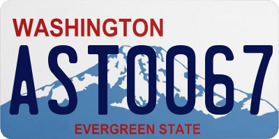 WA license plate AST0067