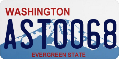 WA license plate AST0068