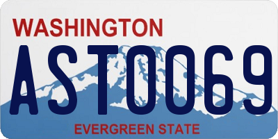WA license plate AST0069