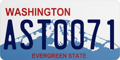 WA license plate AST0071