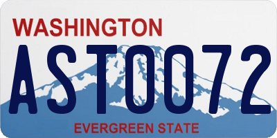 WA license plate AST0072