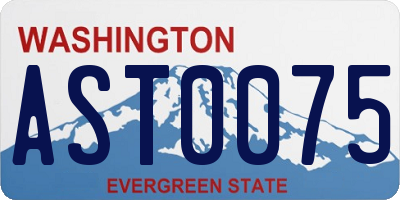 WA license plate AST0075