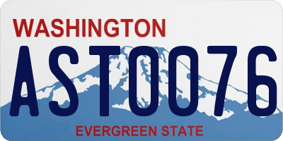 WA license plate AST0076