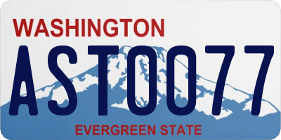 WA license plate AST0077
