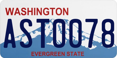 WA license plate AST0078