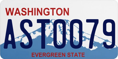 WA license plate AST0079