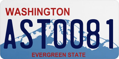WA license plate AST0081
