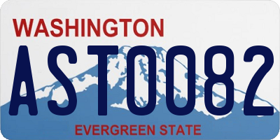 WA license plate AST0082