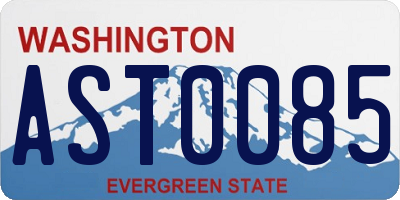WA license plate AST0085
