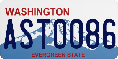 WA license plate AST0086