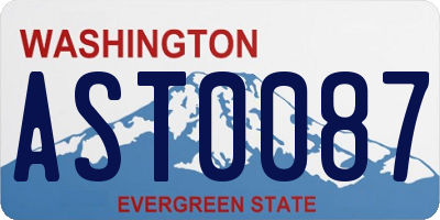 WA license plate AST0087