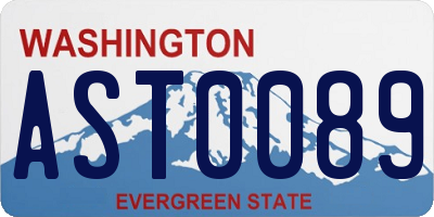 WA license plate AST0089