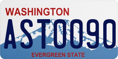 WA license plate AST0090