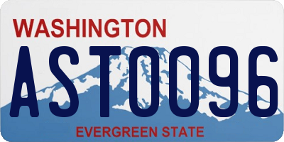 WA license plate AST0096