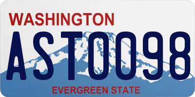 WA license plate AST0098