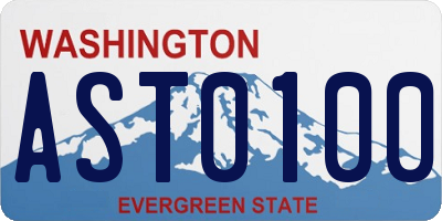 WA license plate AST0100