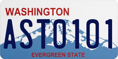 WA license plate AST0101