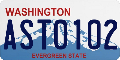 WA license plate AST0102