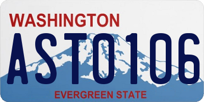 WA license plate AST0106