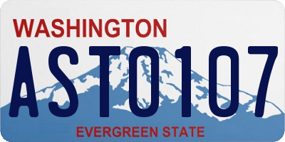 WA license plate AST0107