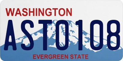 WA license plate AST0108