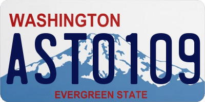 WA license plate AST0109