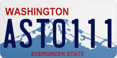 WA license plate AST0111