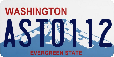 WA license plate AST0112
