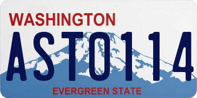 WA license plate AST0114