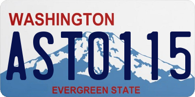 WA license plate AST0115