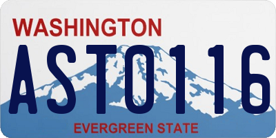 WA license plate AST0116