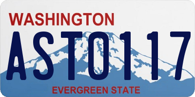 WA license plate AST0117