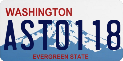 WA license plate AST0118