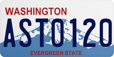 WA license plate AST0120