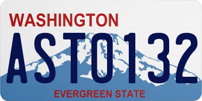 WA license plate AST0132