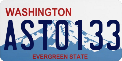 WA license plate AST0133