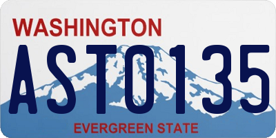 WA license plate AST0135