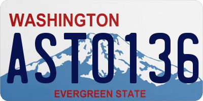 WA license plate AST0136