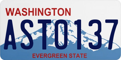 WA license plate AST0137