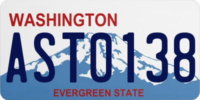 WA license plate AST0138