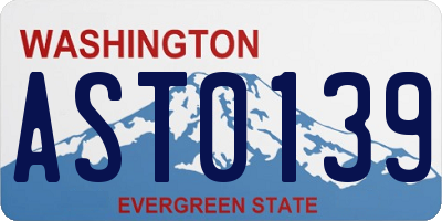 WA license plate AST0139