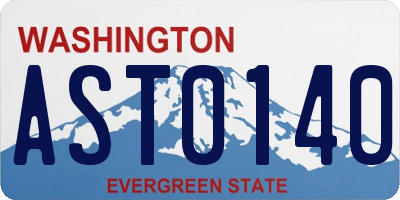 WA license plate AST0140