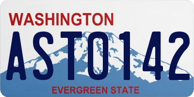 WA license plate AST0142