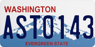 WA license plate AST0143