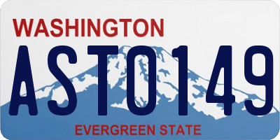 WA license plate AST0149
