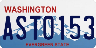 WA license plate AST0153