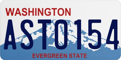 WA license plate AST0154